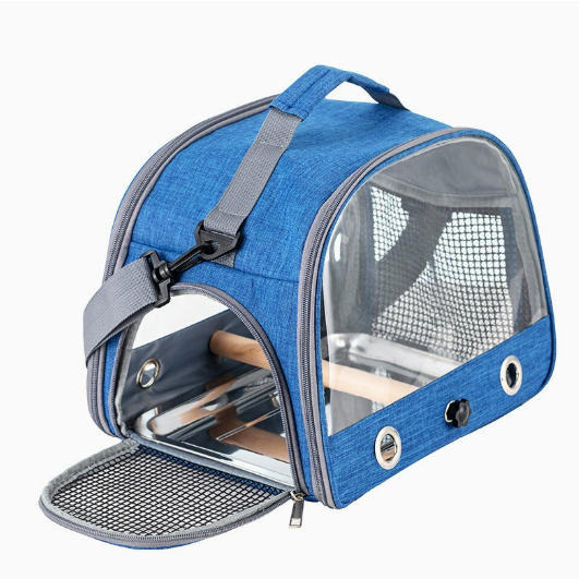 Travel Carrier Bag with Clear Viewing Panel for Budgies