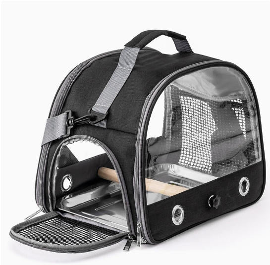 Travel Carrier Bag with Clear Viewing Panel for Budgies