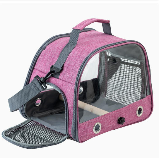 Travel Carrier Bag with Clear Viewing Panel for Budgies