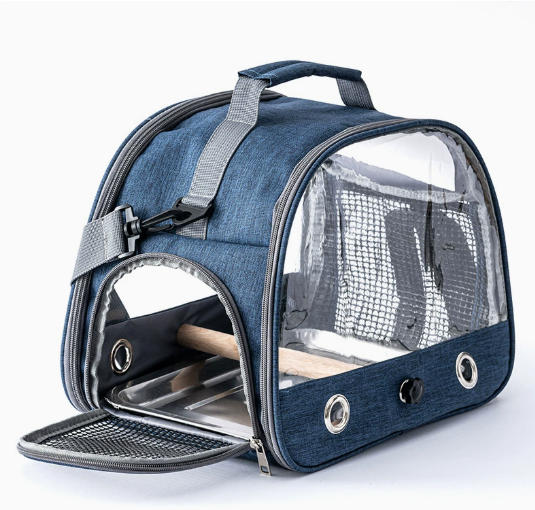 Travel Carrier Bag with Clear Viewing Panel for Budgies