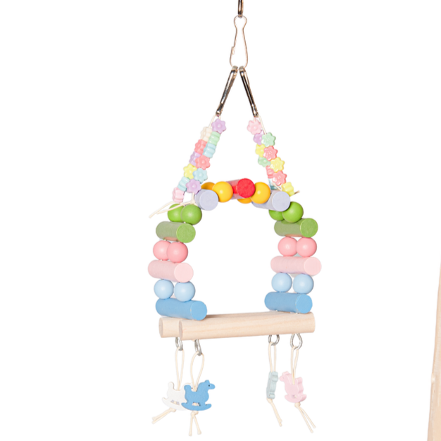 Plastic Beaded Double Arch Bird Swing