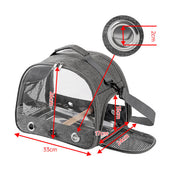 Travel Carrier Bag with Clear Viewing Panel for Budgies
