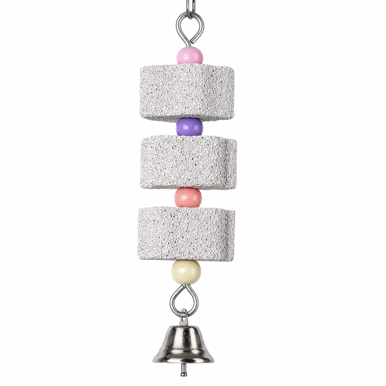 Mineral Block & Bell Hanging Toy for Budgies