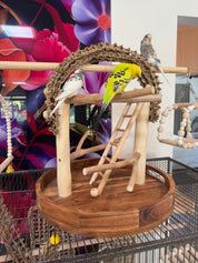 Natural Budgie Playground & Activity Stand