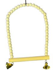 Natural Beaded Bird Swing on Wire Frame