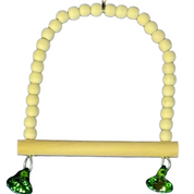 Natural Beaded Bird Swing on Wire Frame