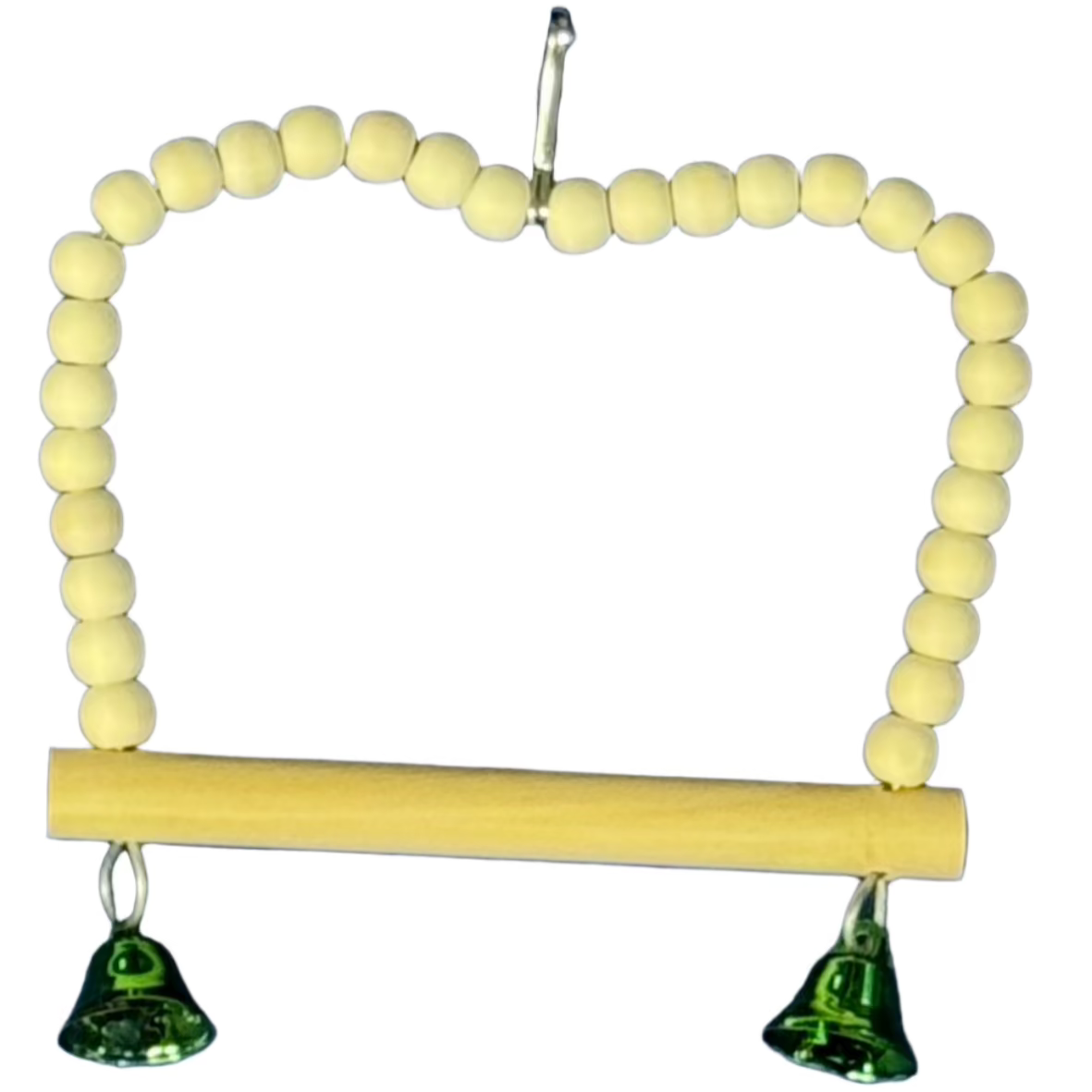 Natural Beaded Bird Swing on Wire Frame