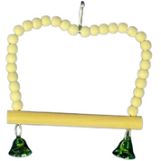 Natural Beaded Bird Swing on Wire Frame
