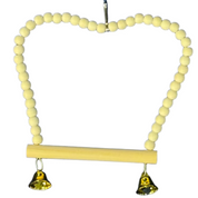 Natural Beaded Bird Swing on Wire Frame