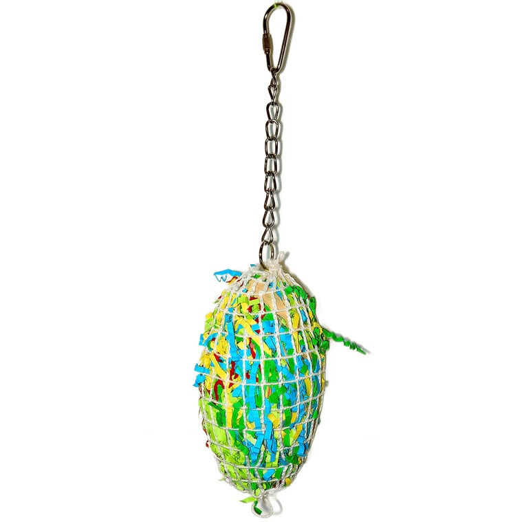 Shreddable Paper Pod Hanging Toy for Budgies