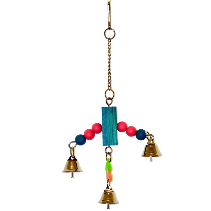 Arch Bead & Triple Bell Hanging Toy for Budgies