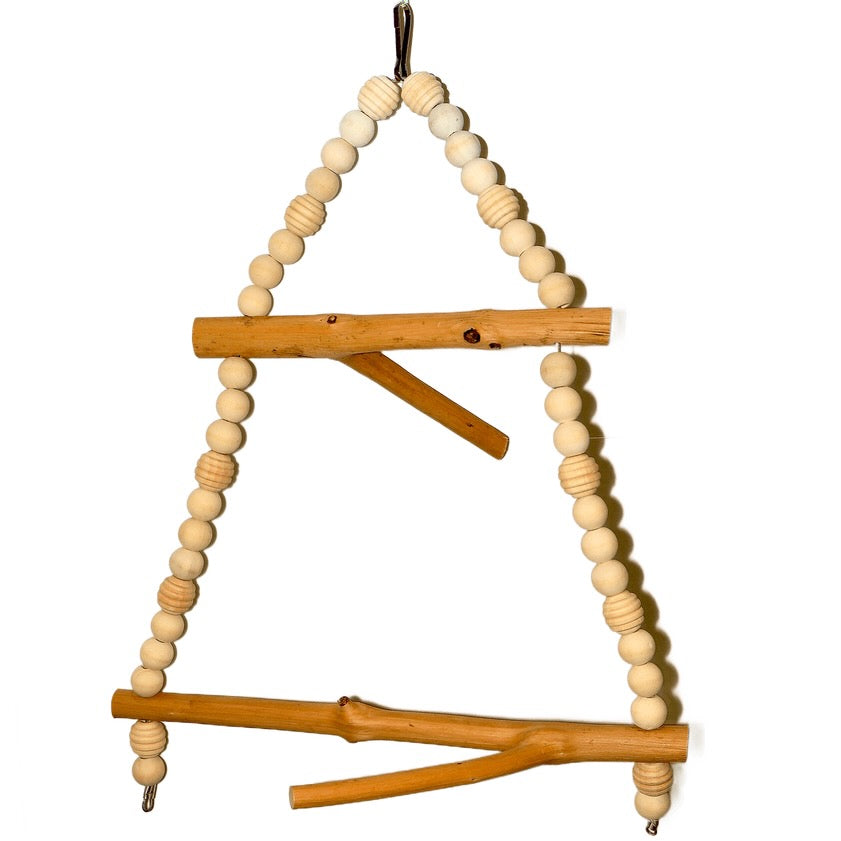 Natural Wooden Branch Swing Perch for Budgies - Medium